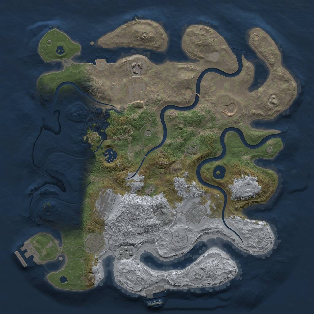 Rust Map: Procedural Map, Size: 3500, Seed: 356388106, 14 Monuments