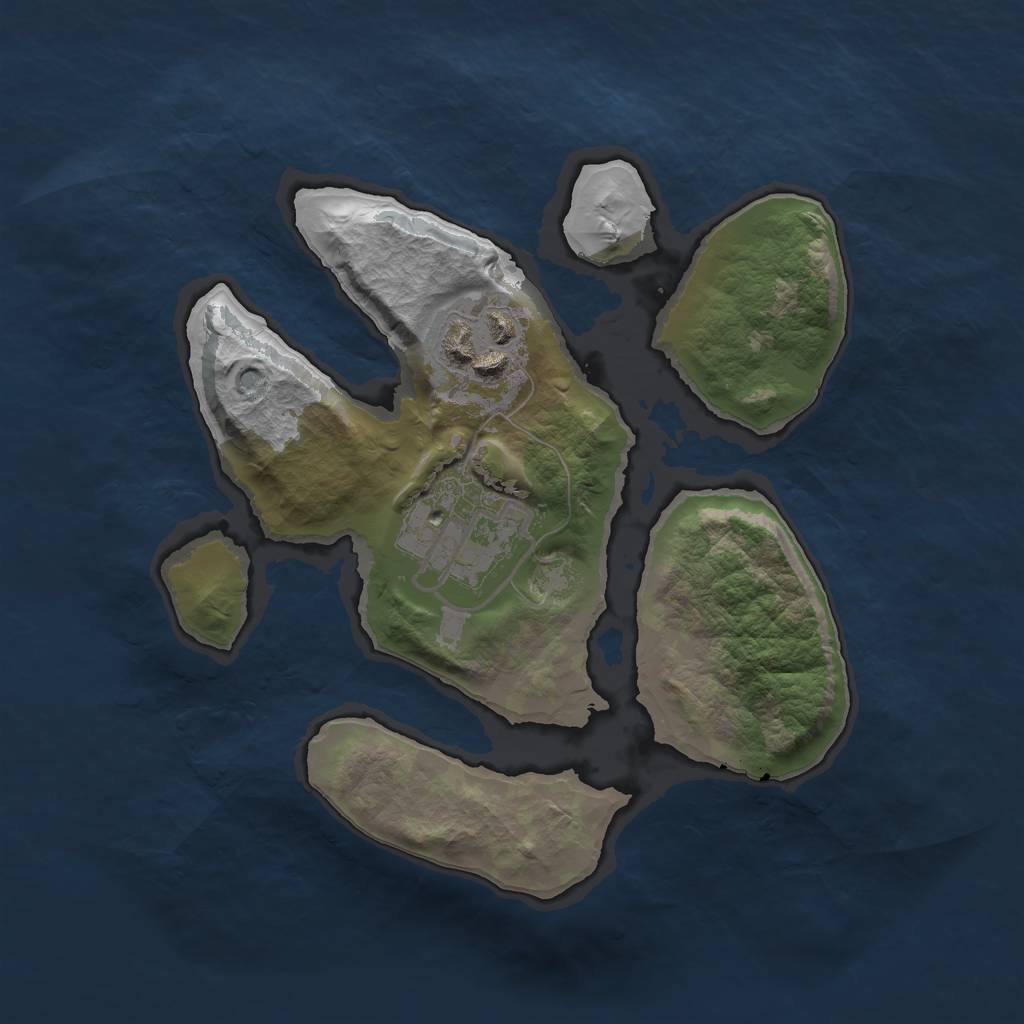 Rust Map: Barren, Size: 2000, Seed: 865, 4 Monuments