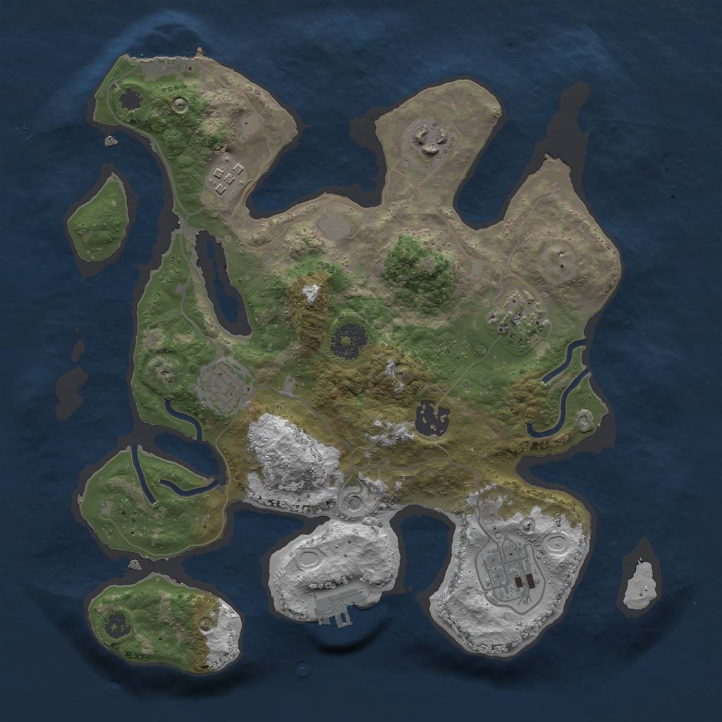 Rust Map: Procedural Map, Size: 3000, Seed: 1511231001, 14 Monuments