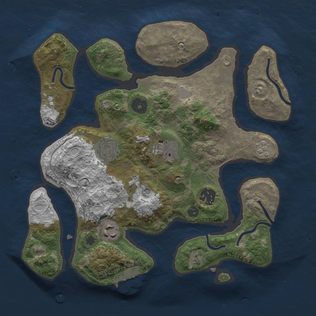 Rust Map: Procedural Map, Size: 3000, Seed: 79315887, 12 Monuments
