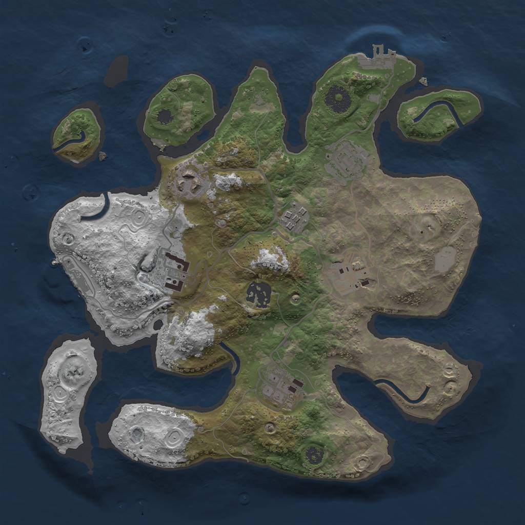Rust Map: Procedural Map, Size: 3000, Seed: 1149579903, 14 Monuments