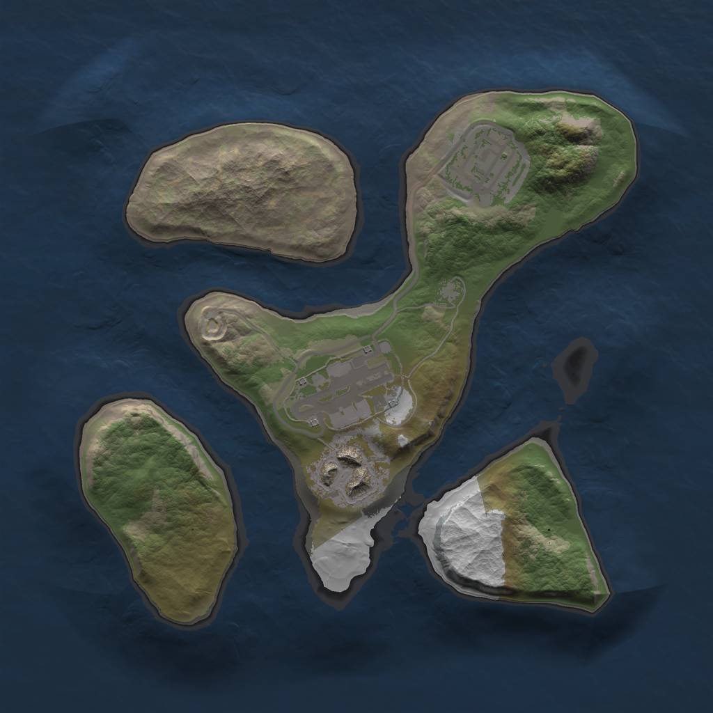 Rust Map: Barren, Size: 2000, Seed: 6161373, 5 Monuments