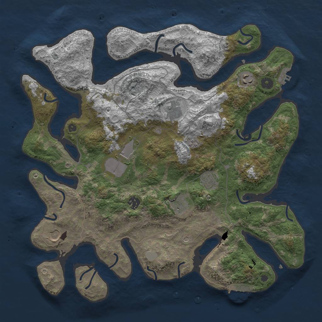 Rust Map: Procedural Map, Size: 4000, Seed: 1278348546, 16 Monuments