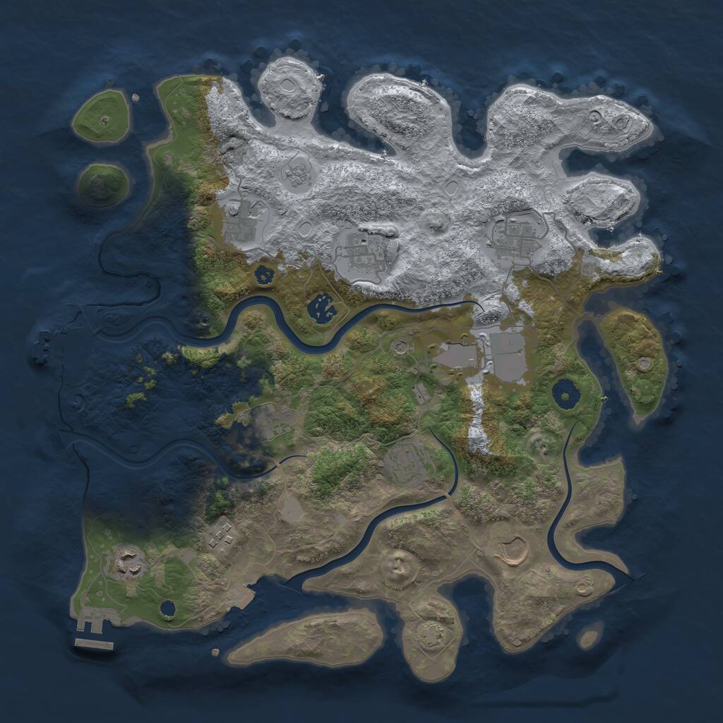 Rust Map: Procedural Map, Size: 3800, Seed: 152, 16 Monuments