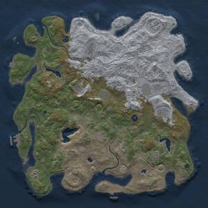 Thumbnail Rust Map: Procedural Map, Size: 4600, Seed: 121315421, 17 Monuments