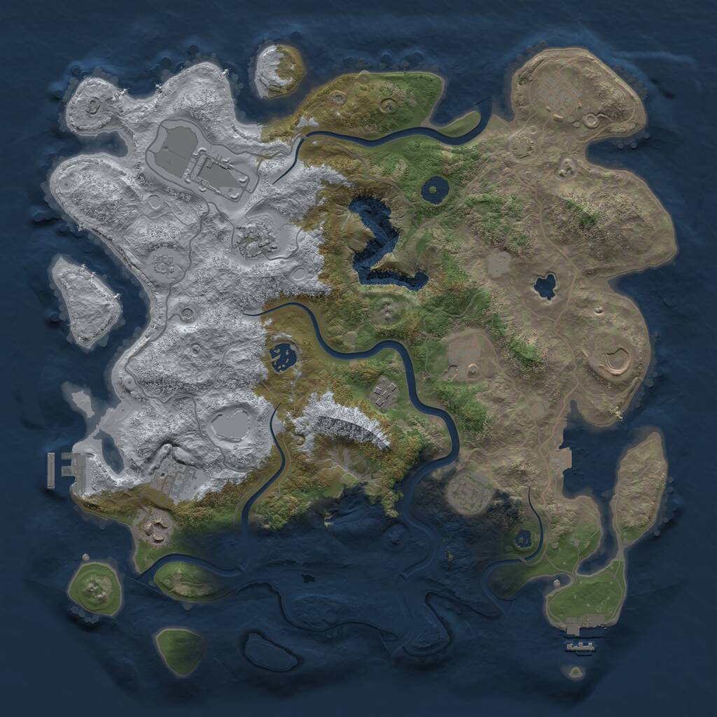 Rust Map: Procedural Map, Size: 4000, Seed: 1552850352, 16 Monuments