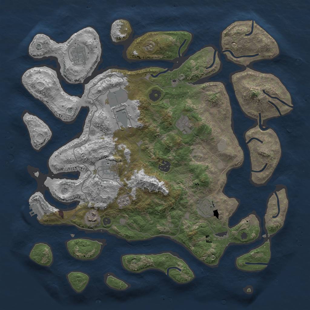 Rust Map: Procedural Map, Size: 4000, Seed: 1552850352, 15 Monuments