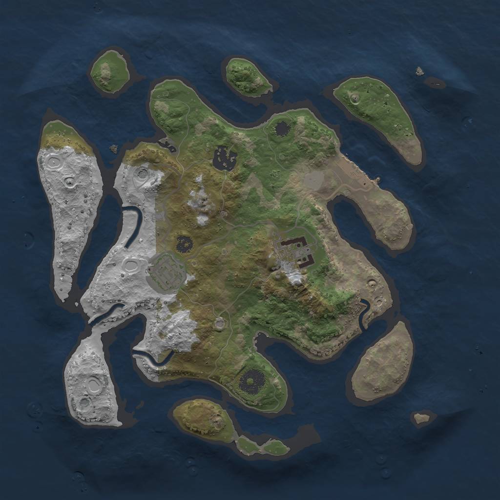 Rust Map: Procedural Map, Size: 3000, Seed: 1452, 10 Monuments