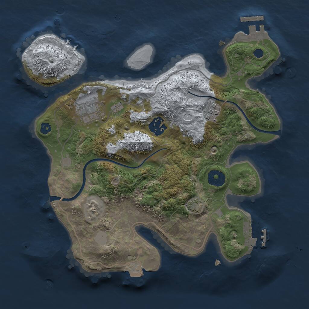 Rust Map: Procedural Map, Size: 2700, Seed: 2029836, 7 Monuments