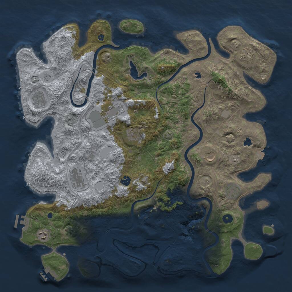Rust Map: Procedural Map, Size: 4500, Seed: 19434, 16 Monuments
