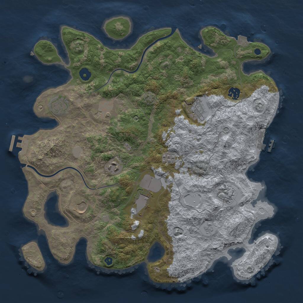 Rust Map: Procedural Map, Size: 3800, Seed: 815339492, 15 Monuments