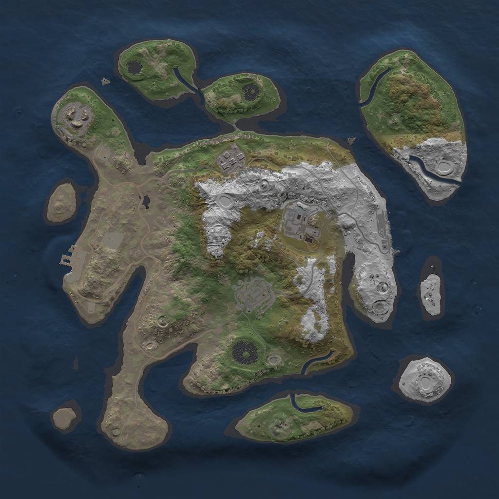Rust Map: Procedural Map, Size: 3000, Seed: 1480629791, 11 Monuments