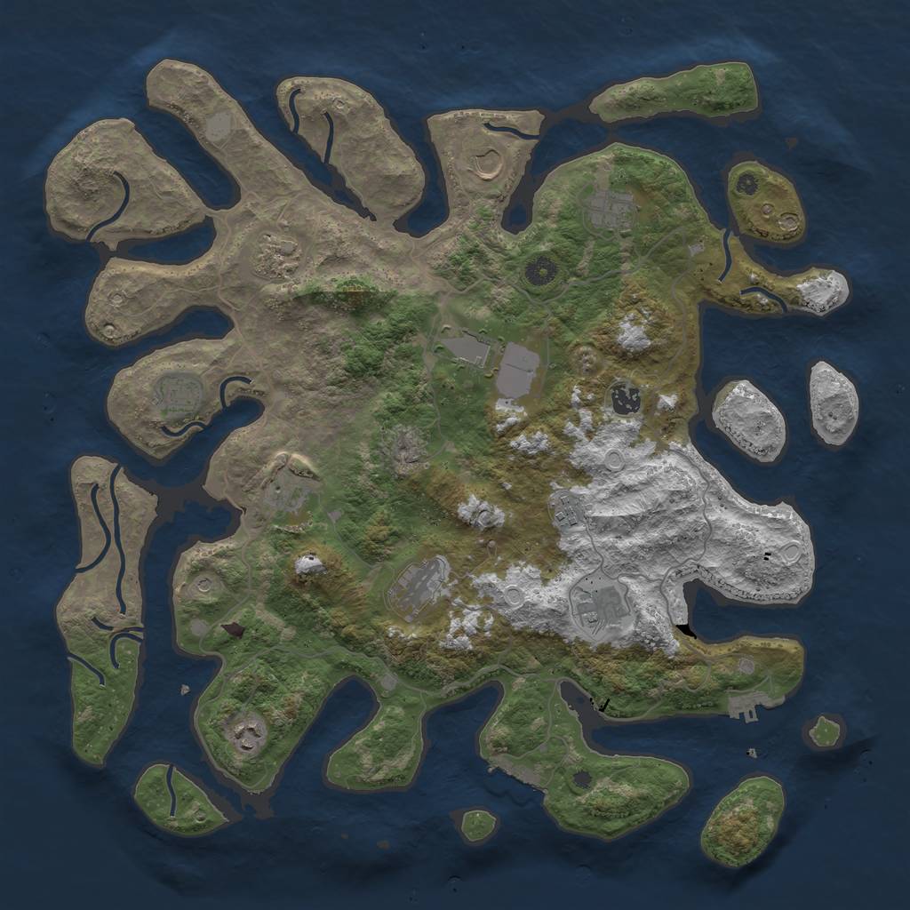 Rust Map: Procedural Map, Size: 4500, Seed: 940017679, 19 Monuments