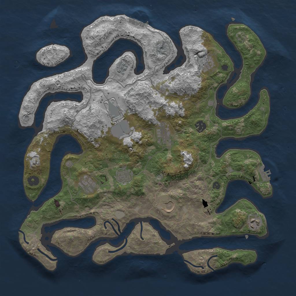 Rust Map: Procedural Map, Size: 4000, Seed: 62526969, 17 Monuments