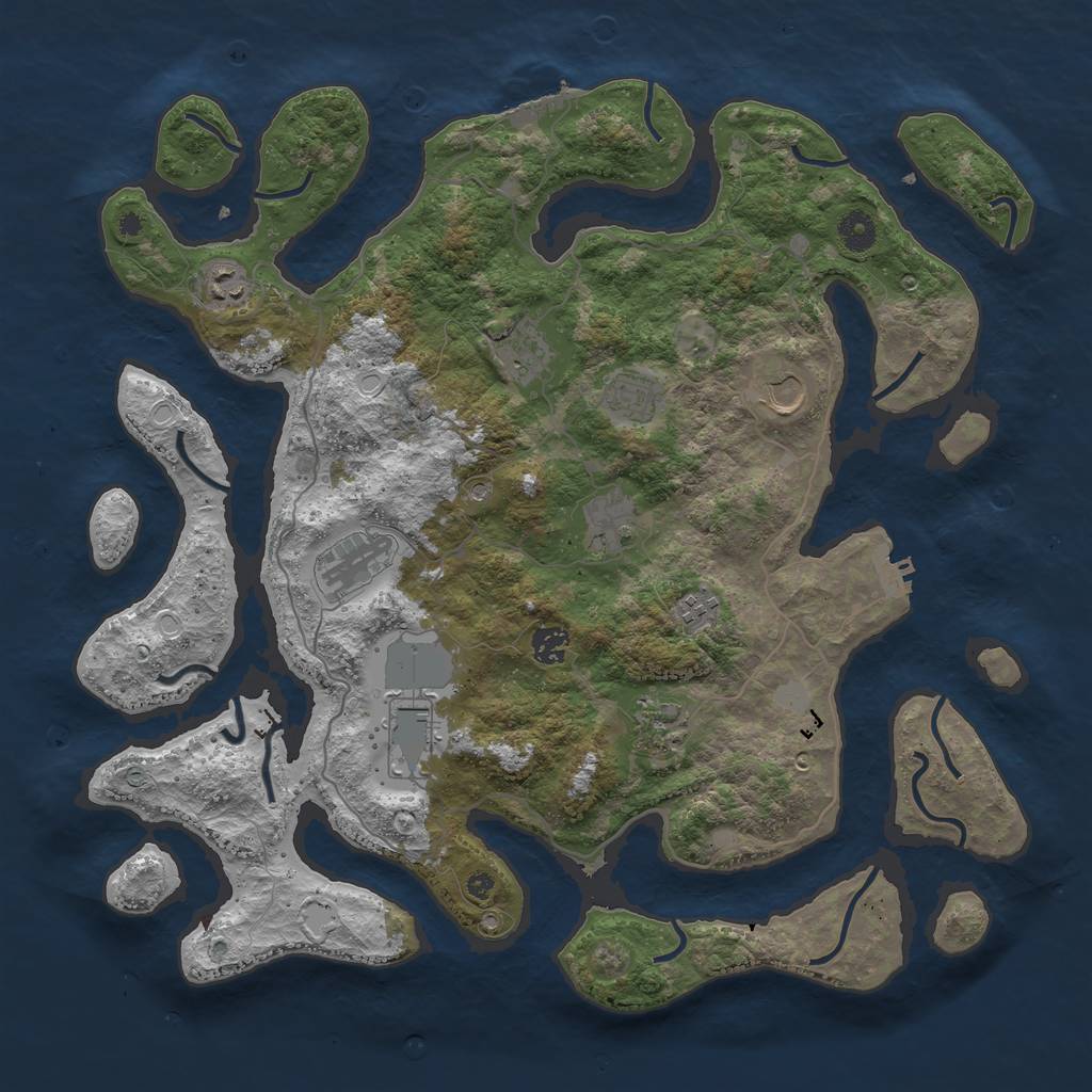 Rust Map: Procedural Map, Size: 4200, Seed: 1831957164, 18 Monuments