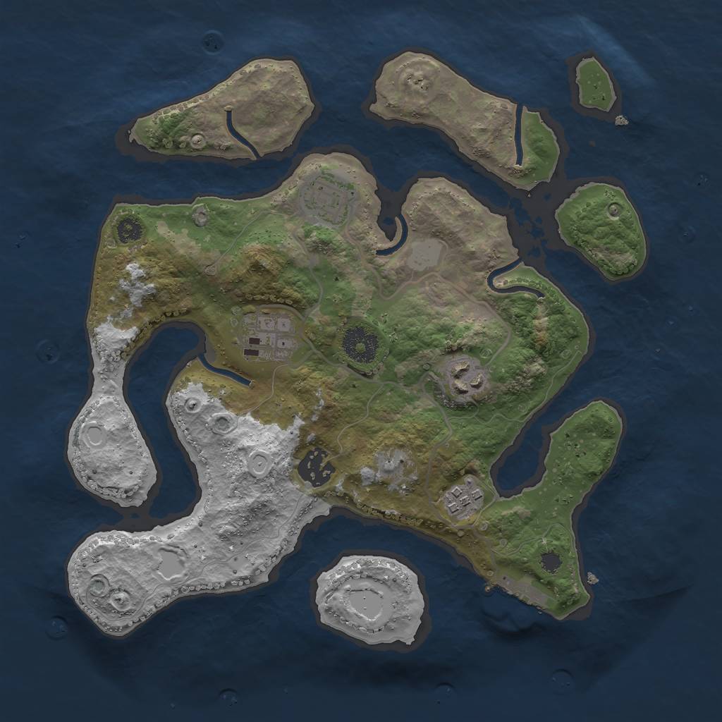 Rust Map: Procedural Map, Size: 3000, Seed: 1636180300, 11 Monuments
