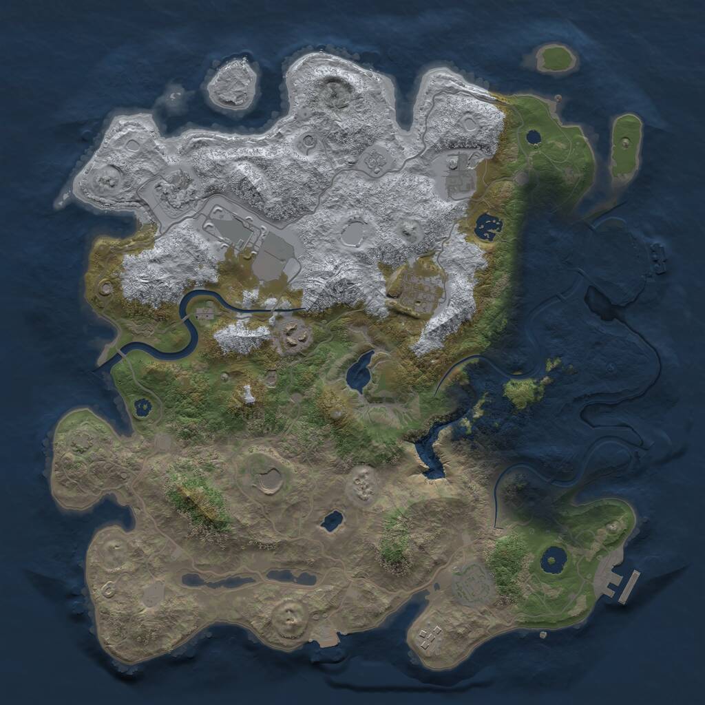 Rust Map: Procedural Map, Size: 4000, Seed: 55442584, 15 Monuments