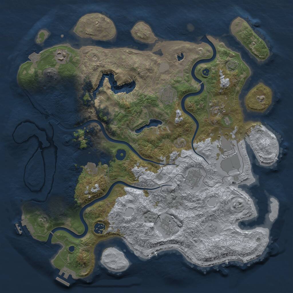 Rust Map: Procedural Map, Size: 4000, Seed: 3111993, 15 Monuments