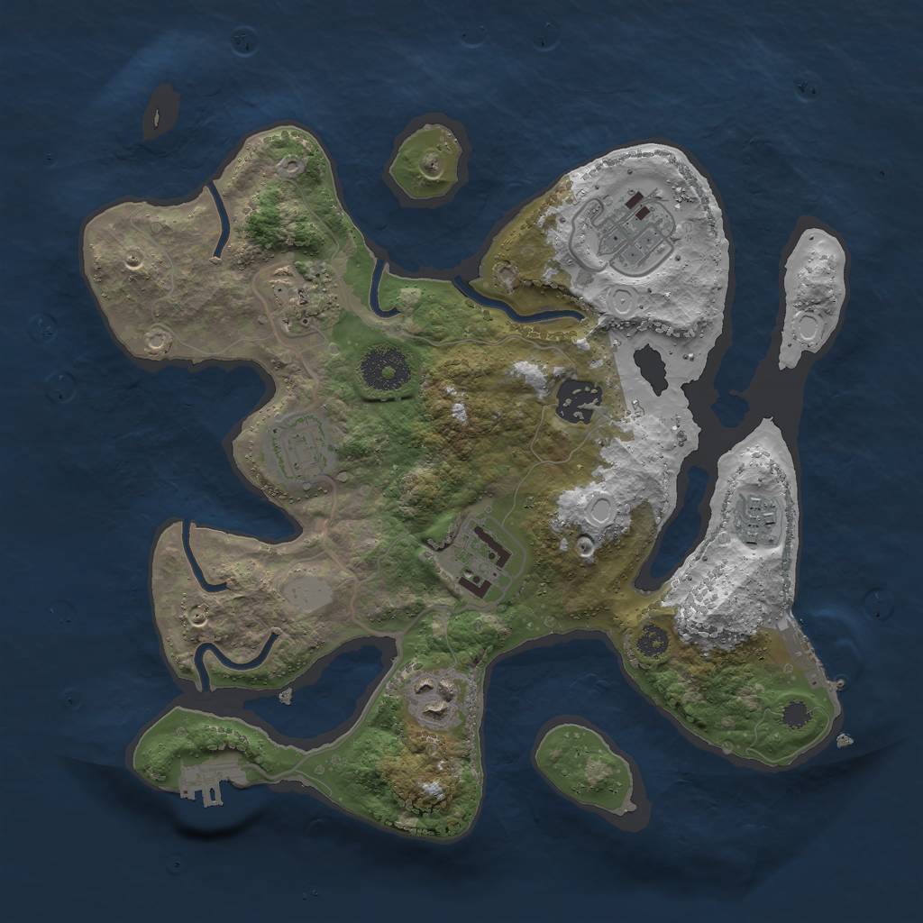 Rust Map: Procedural Map, Size: 3000, Seed: 12543, 14 Monuments