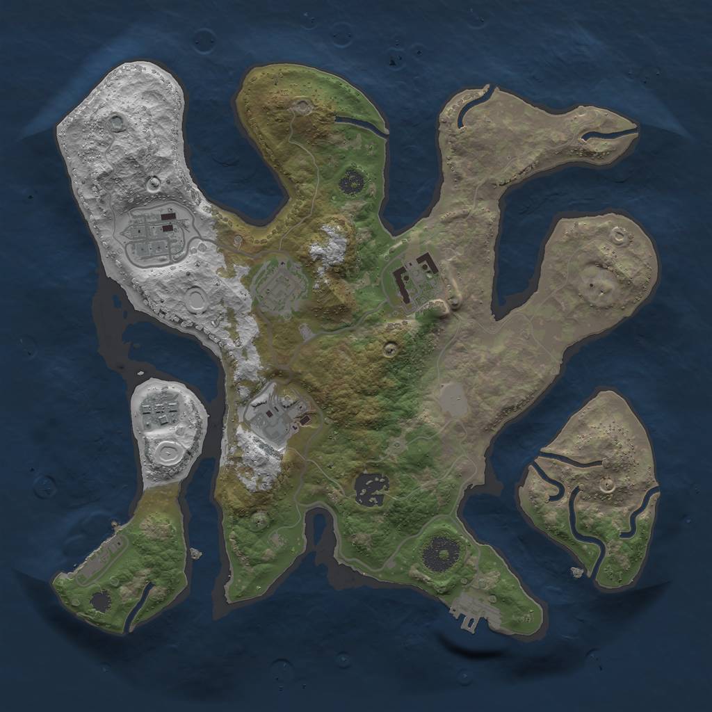 Rust Map: Procedural Map, Size: 3000, Seed: 193790, 13 Monuments