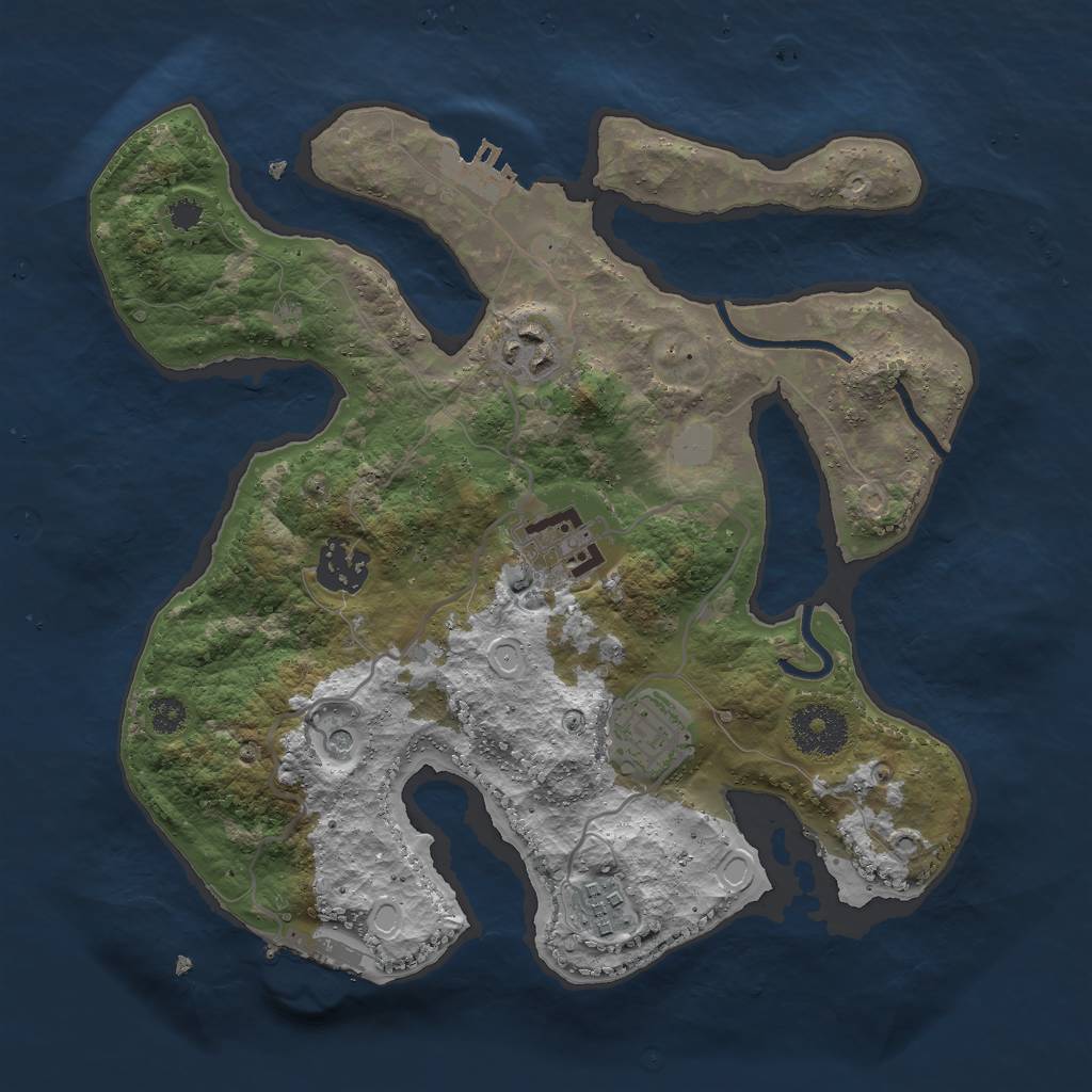 Rust Map: Procedural Map, Size: 3000, Seed: 447648, 13 Monuments
