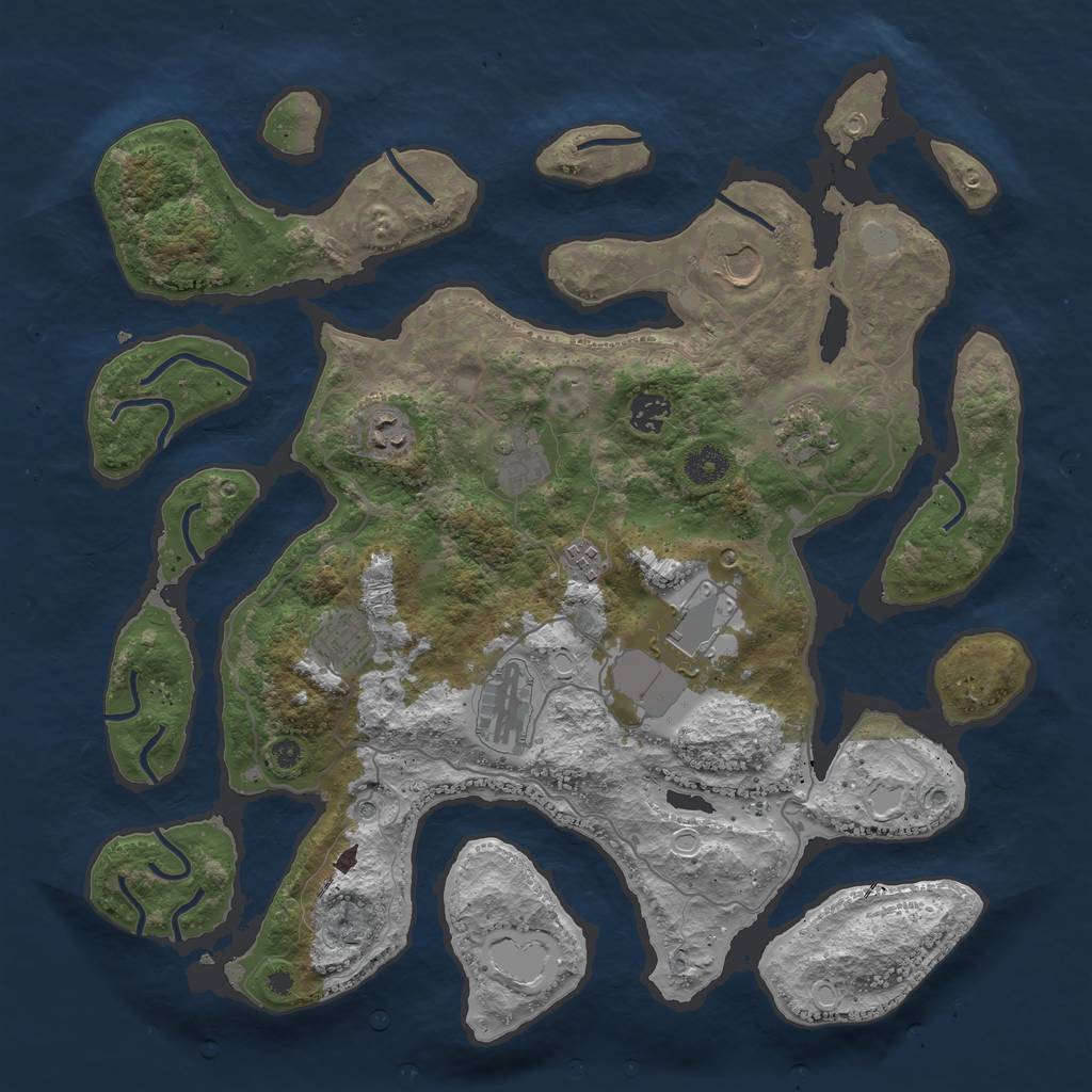Rust Map: Procedural Map, Size: 4000, Seed: 1743236192, 15 Monuments
