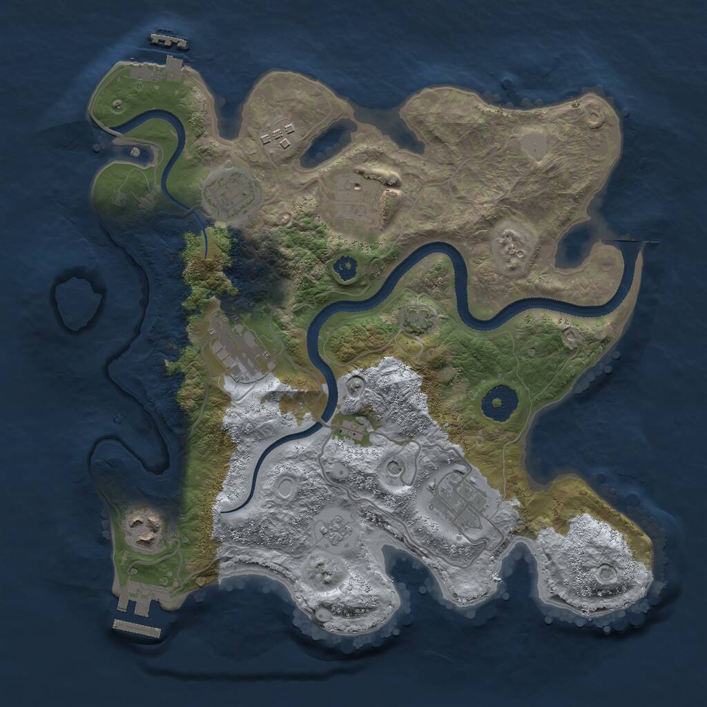Rust Map: Procedural Map, Size: 3000, Seed: 785451311, 12 Monuments