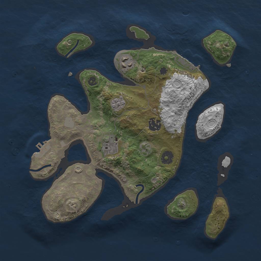 Rust Map: Procedural Map, Size: 3000, Seed: 712451, 11 Monuments