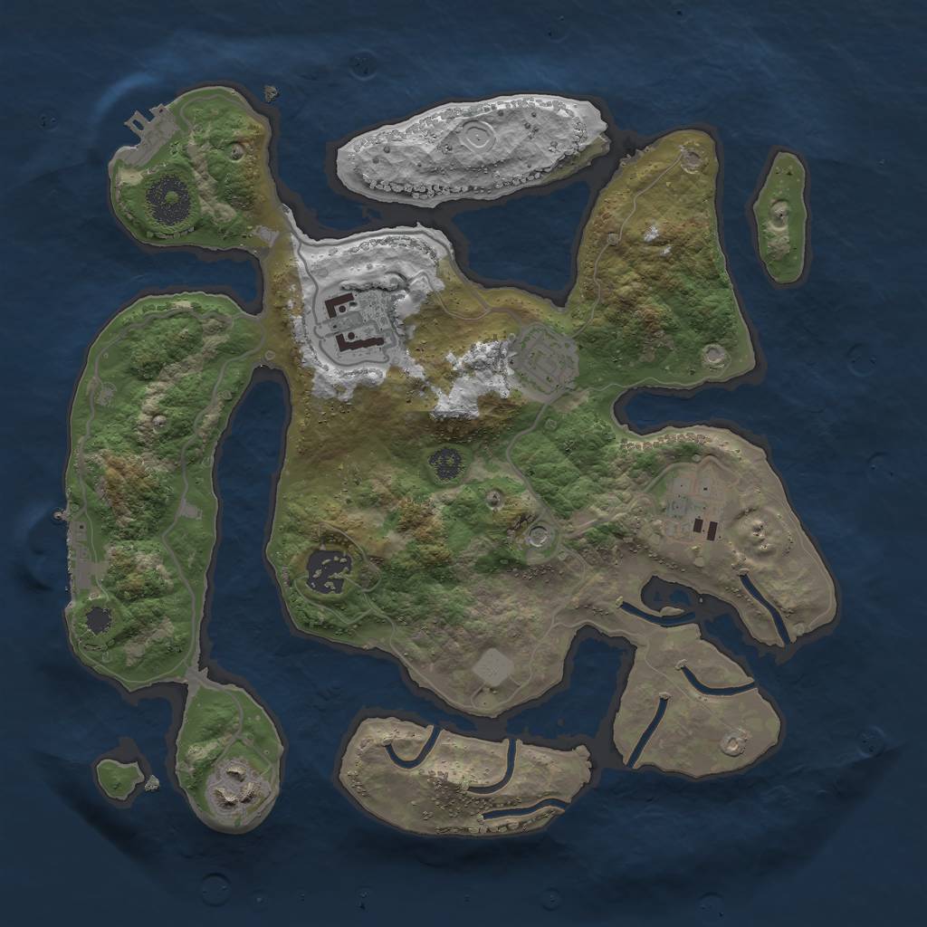 Rust Map: Procedural Map, Size: 3000, Seed: 98516, 13 Monuments