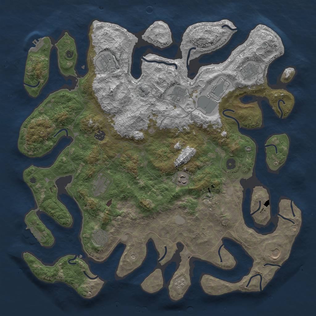 Rust Map: Procedural Map, Size: 4500, Seed: 12749, 19 Monuments