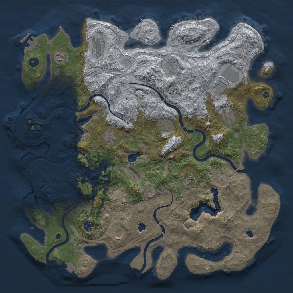 Rust Map: Procedural Map, Size: 4500, Seed: 12749, 17 Monuments