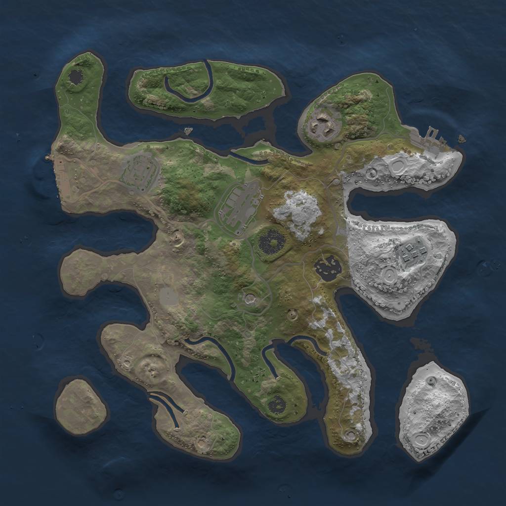 Rust Map: Procedural Map, Size: 3000, Seed: 1384017831, 13 Monuments