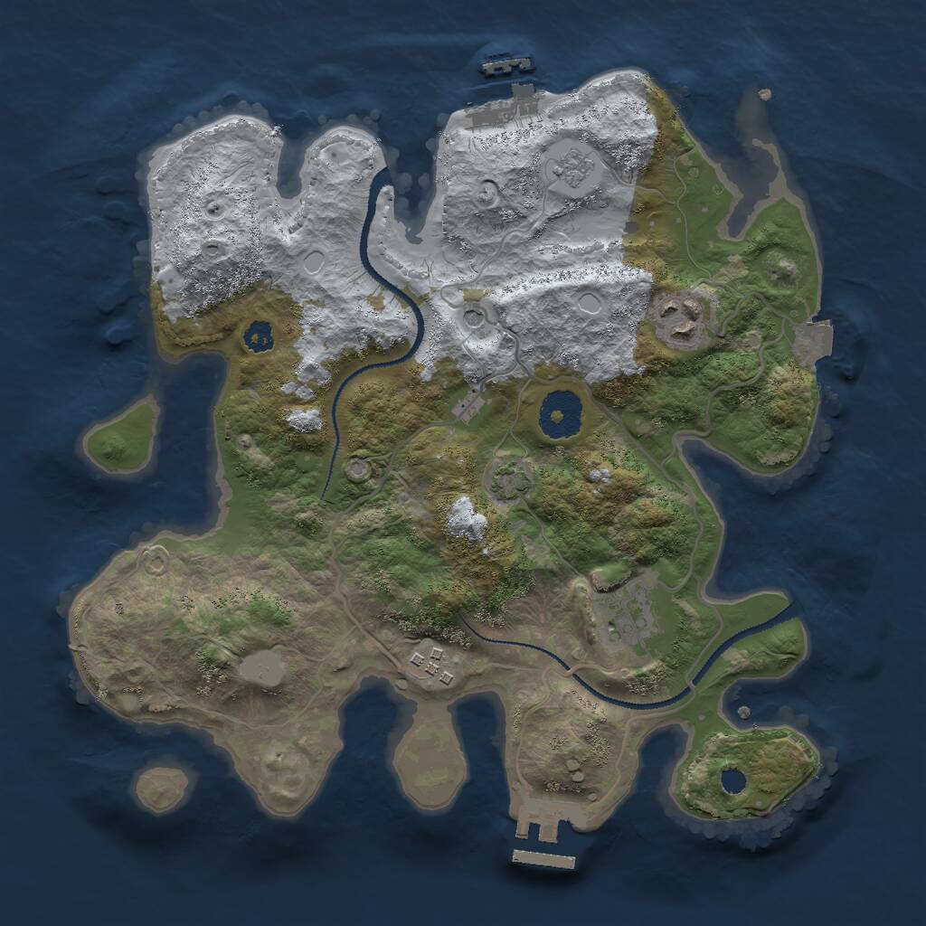 Rust Map: Procedural Map, Size: 3000, Seed: 475046012, 9 Monuments