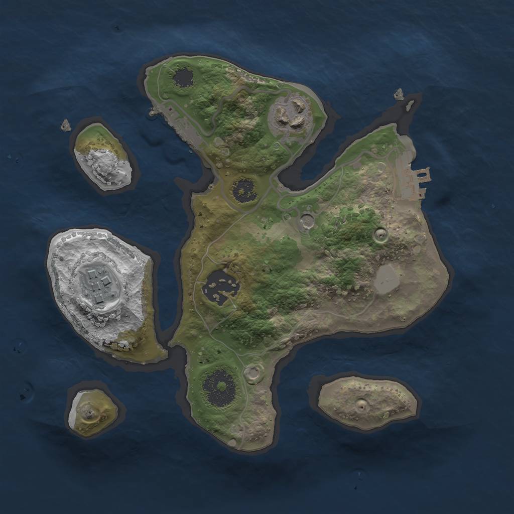 Rust Map: Procedural Map, Size: 2250, Seed: 25000, 11 Monuments