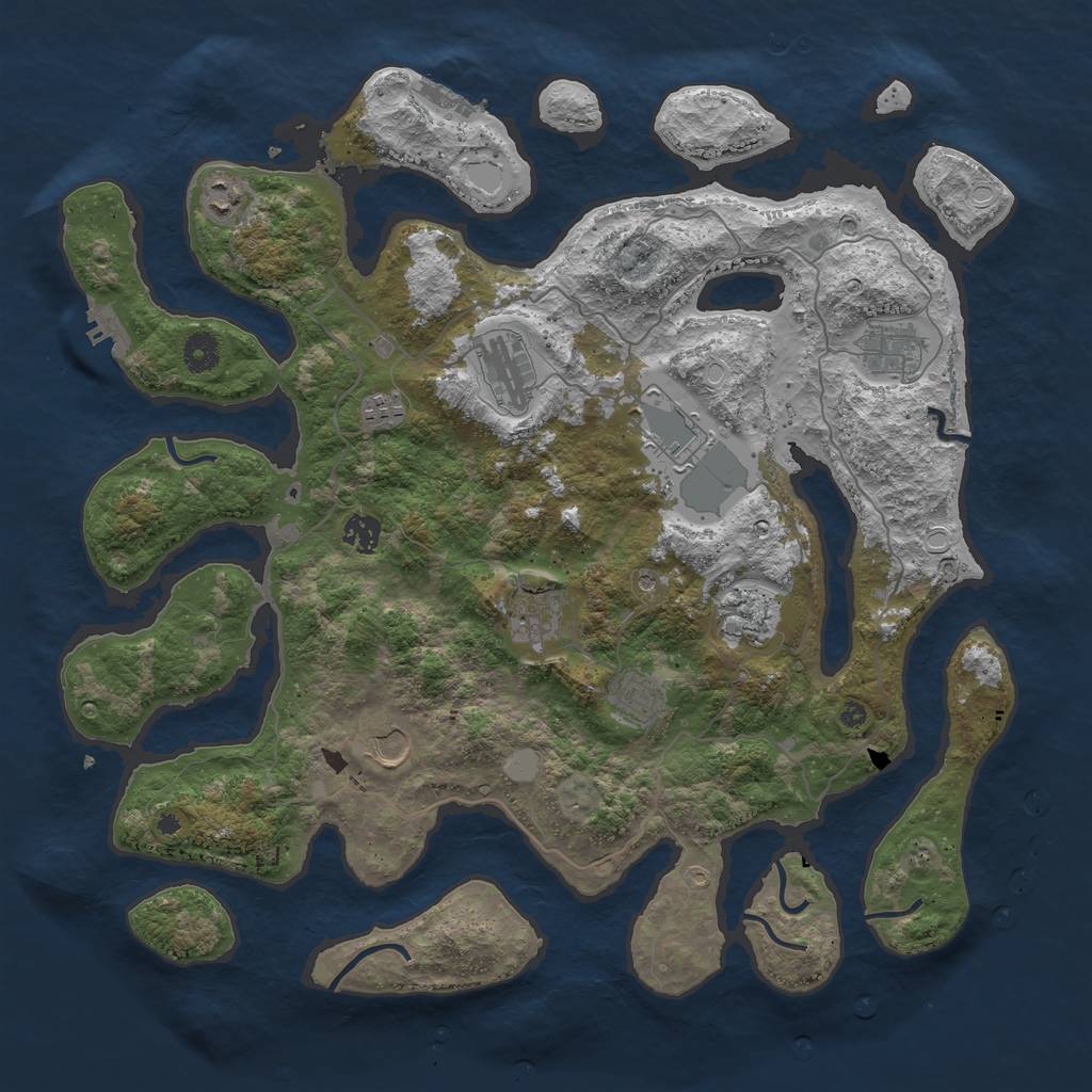 Rust Map: Procedural Map, Size: 4250, Seed: 59358891, 18 Monuments