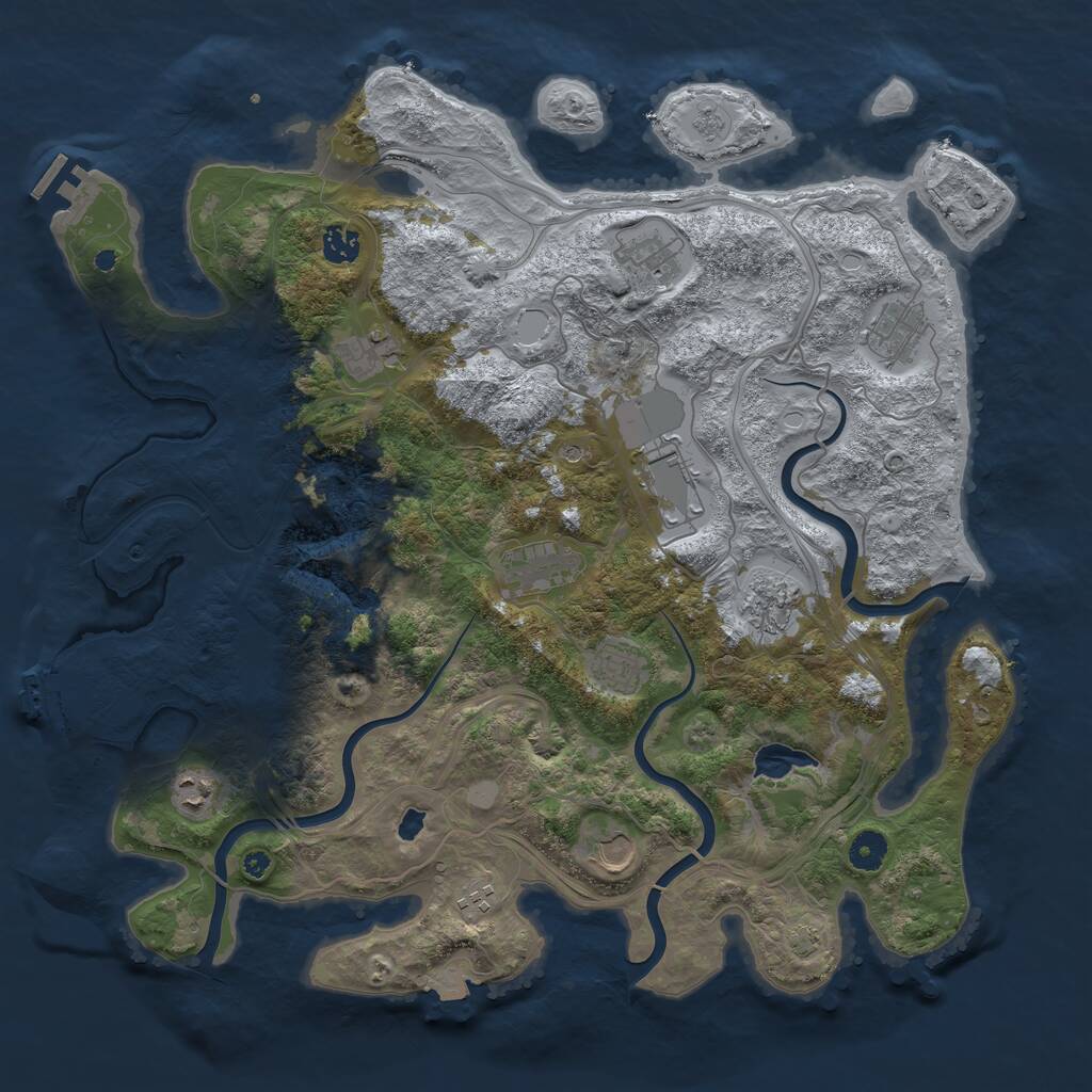 Rust Map: Procedural Map, Size: 4250, Seed: 59358891, 17 Monuments