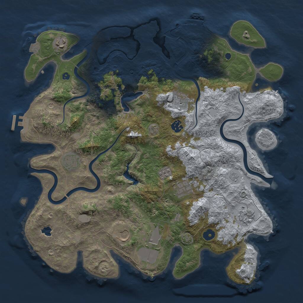 Rust Map: Procedural Map, Size: 4000, Seed: 142, 15 Monuments