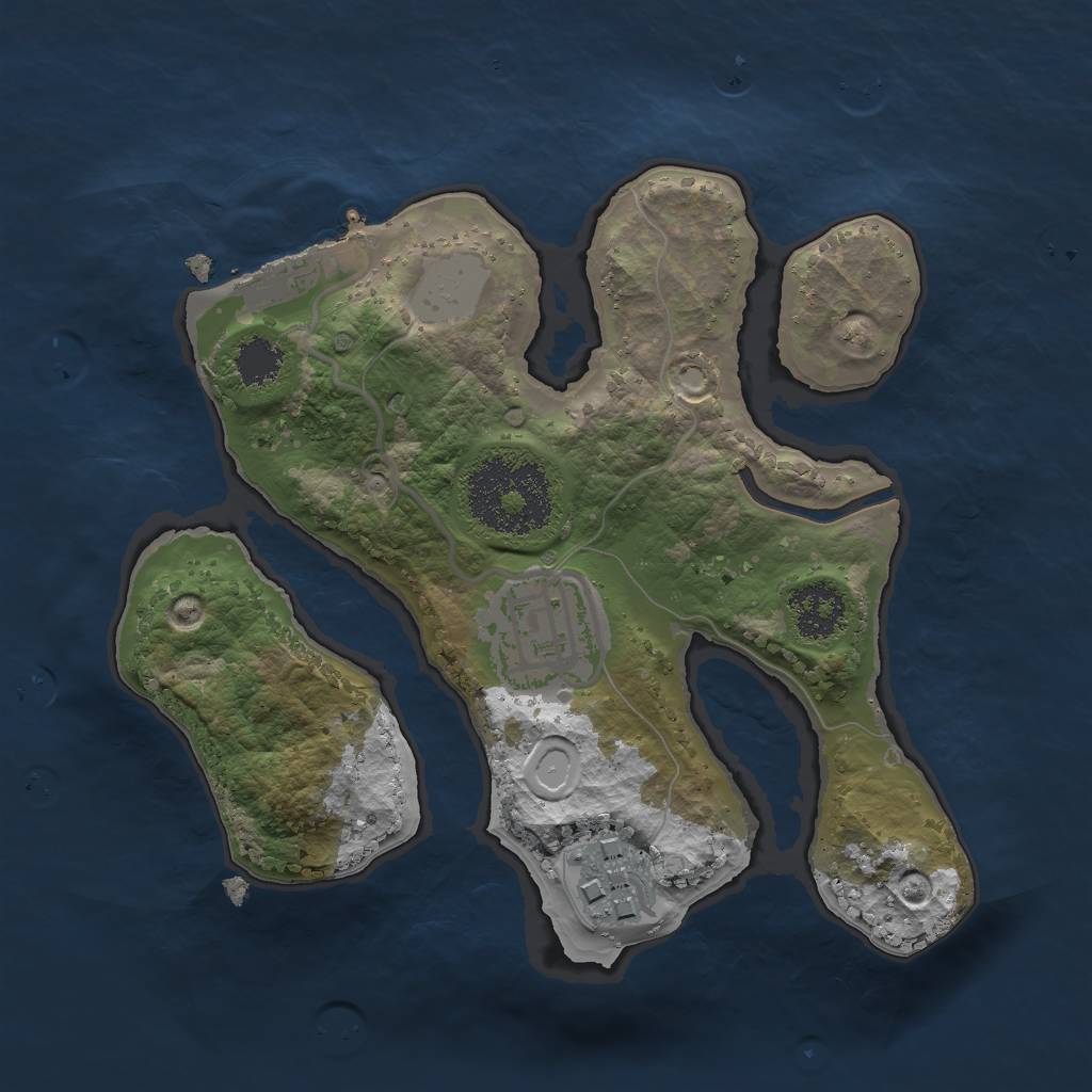 Rust Map: Procedural Map, Size: 2000, Seed: 75623, 8 Monuments