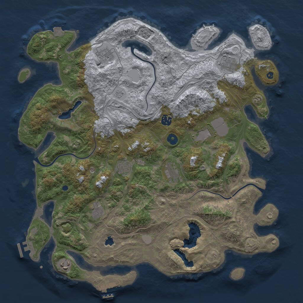 Rust Map: Procedural Map, Size: 4250, Seed: 106807122, 15 Monuments