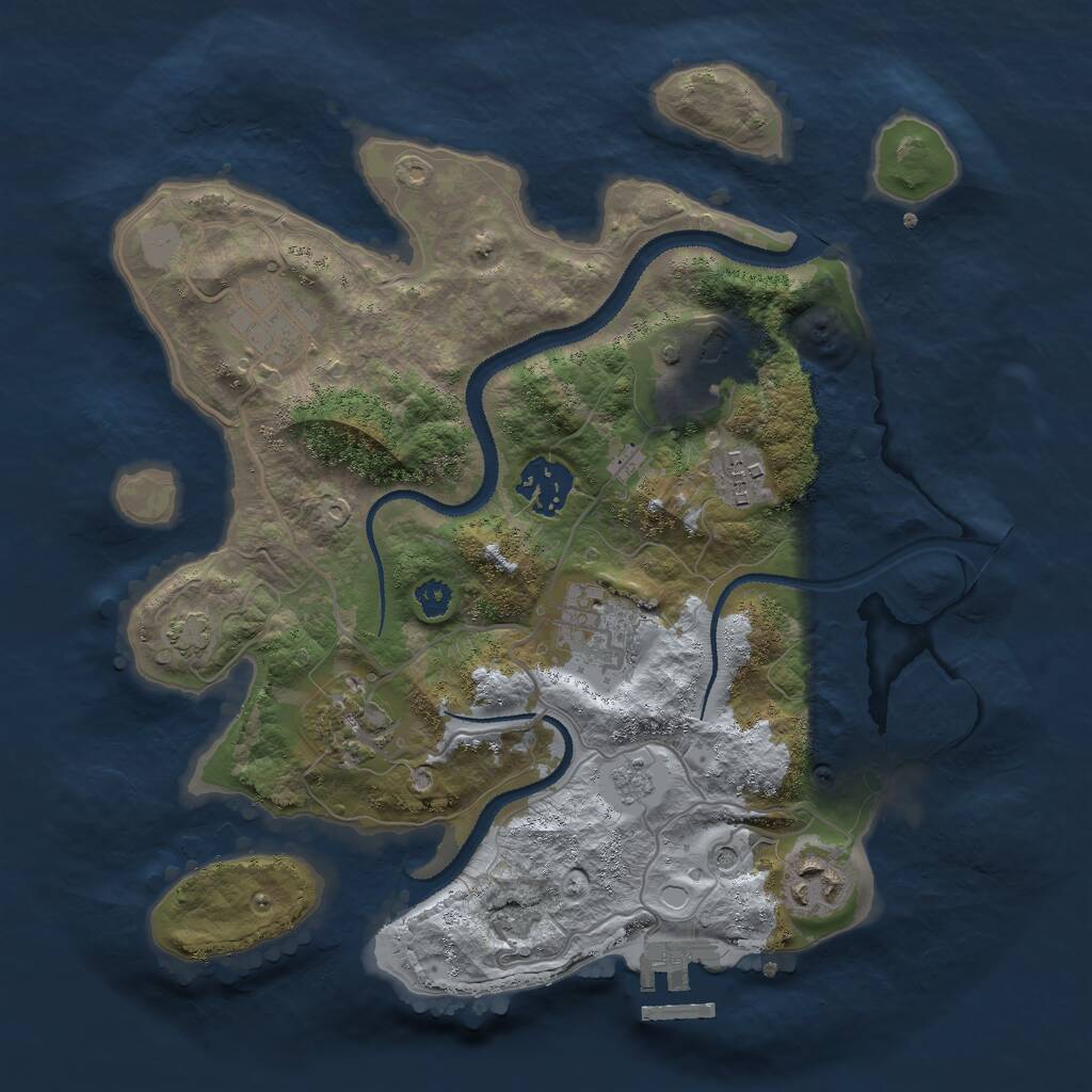 Rust Map: Procedural Map, Size: 3000, Seed: 1339993177, 12 Monuments