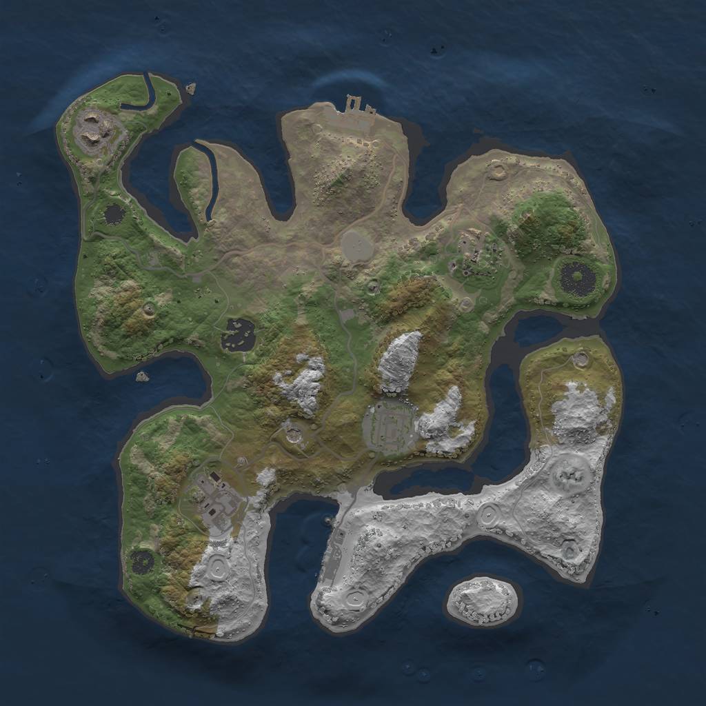 Rust Map: Procedural Map, Size: 3000, Seed: 1036927131, 13 Monuments