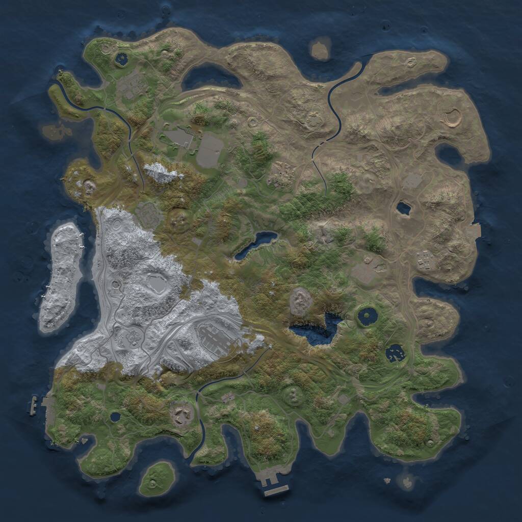 Rust Map: Procedural Map, Size: 4250, Seed: 8484360, 16 Monuments