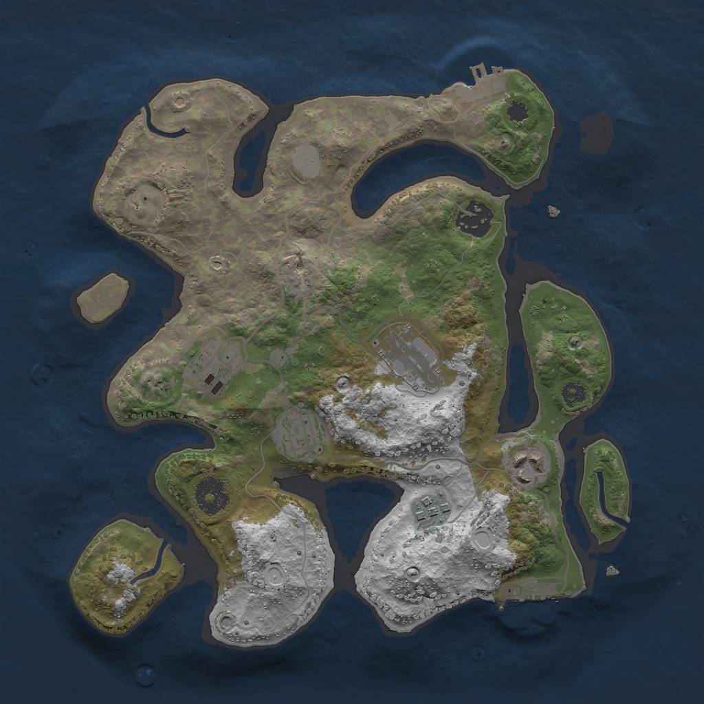 Rust Map: Procedural Map, Size: 3000, Seed: 30603, 13 Monuments
