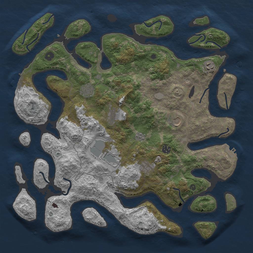 Rust Map: Procedural Map, Size: 4250, Seed: 18954, 16 Monuments