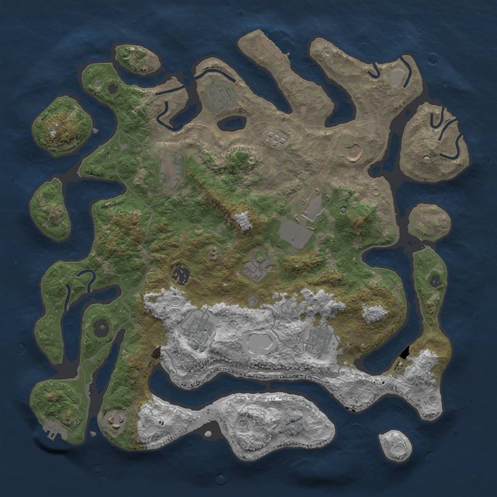 Rust Map: Procedural Map, Size: 4200, Seed: 6364, 18 Monuments