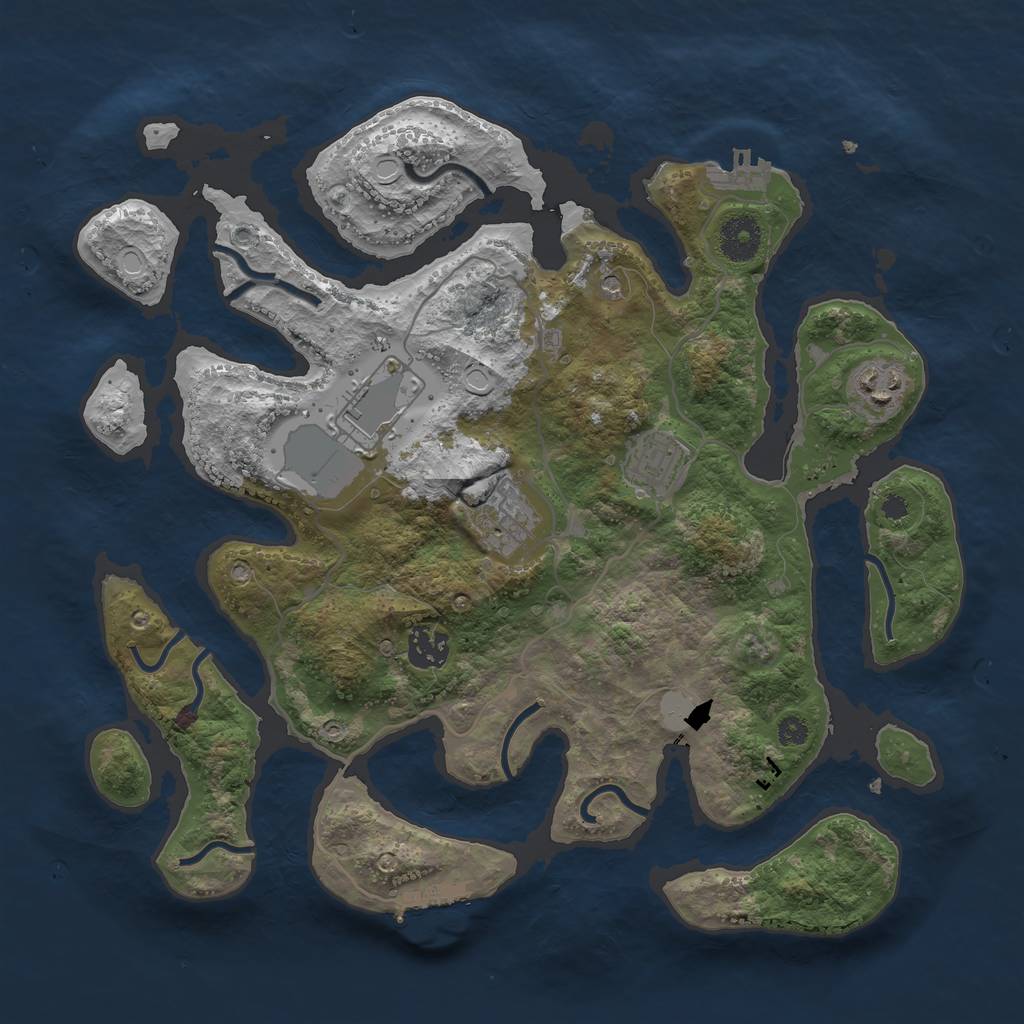 Rust Map: Procedural Map, Size: 3500, Seed: 2122021, 13 Monuments