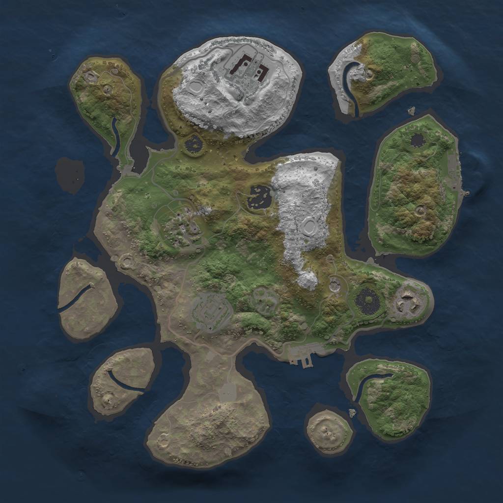Rust Map: Procedural Map, Size: 3000, Seed: 181792, 13 Monuments