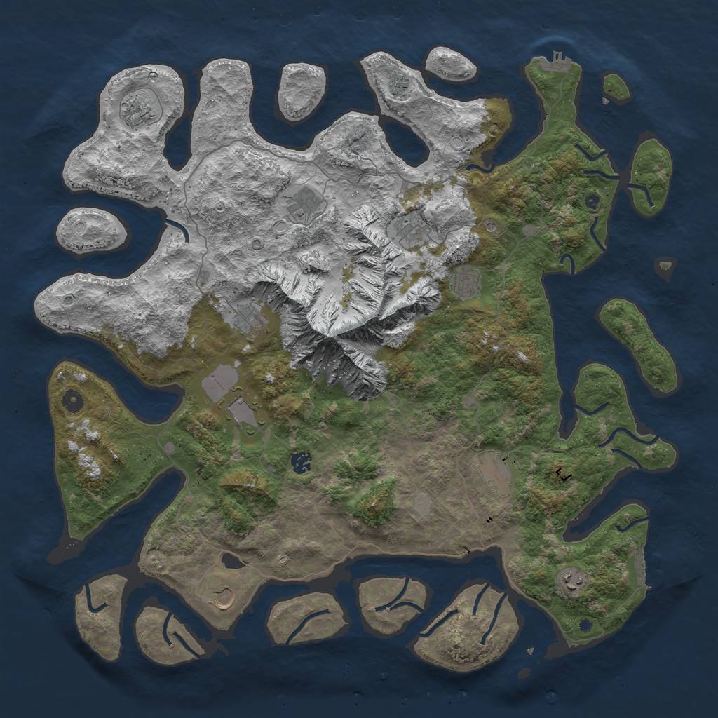 Rust Map: Procedural Map, Size: 5000, Seed: 75964, 19 Monuments