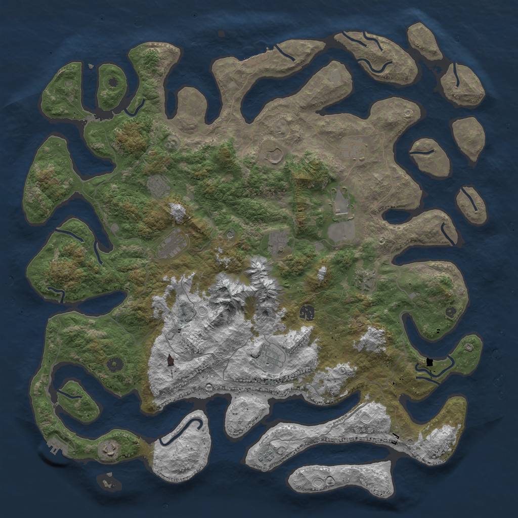 Rust Map: Procedural Map, Size: 5000, Seed: 137, 19 Monuments