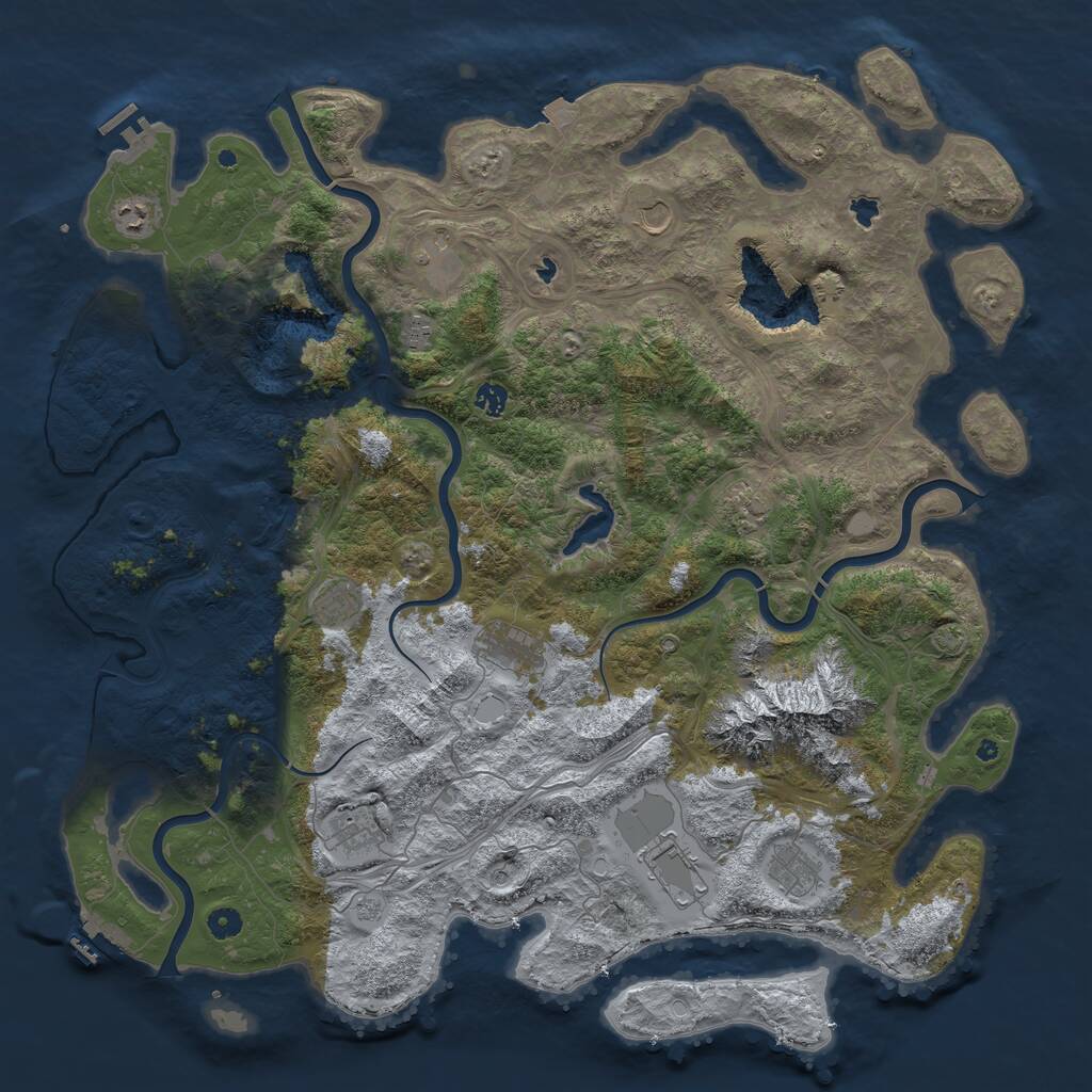 Rust Map: Procedural Map, Size: 5000, Seed: 137, 17 Monuments